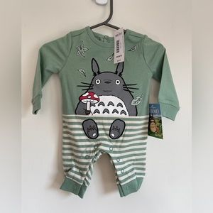 BoxLunch Green Totoro 3m Baby Jumpsuit NWT